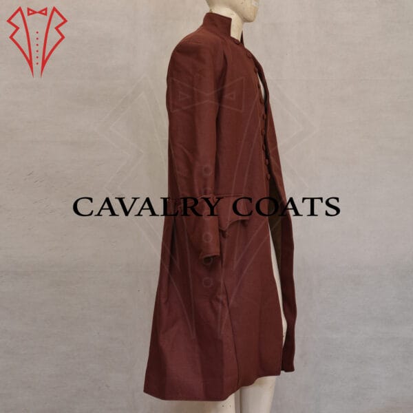 Vintage-inspired wedding frock coat with ornate buttons and tailored silhouette