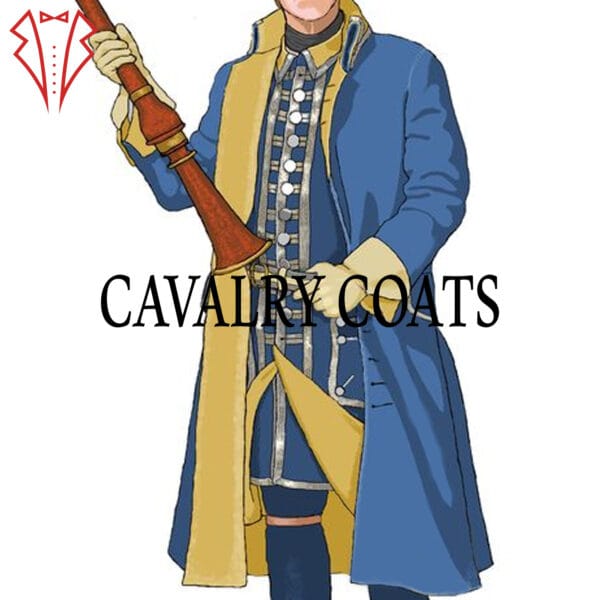 New Men 1704-1709 Royal Life Guard Jacket, Household Regiment Jacket, 1702 Foot Regiment Jacket, Royal Regiment Jacket, Blue Wool Napoleon Frock Coat