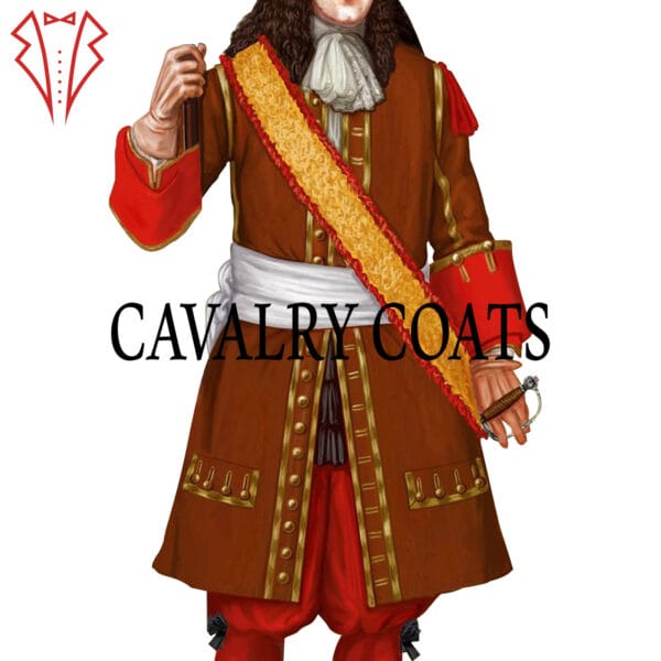 1676 Royal Italien Jacket, French Infantry Jacket, Royal Regiment Jacket, 1676 Officer Frock Coat, Military Frock Coat